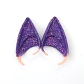 Sparkly dark purple elf ears with glitter for Halloween cosplay parties and costumes - 10CM OPP Bag / Dark Purple Glitter (10CM)