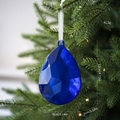 Blauer Acryl Edelstein Anhänger für Weihnachtsbaum Deko, Größe 12cm x 8cm - Wassertropfen Edelstein / Blau