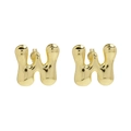 Puffy letter W stud earrings in 18k gold plated copper with a balloon liquid metal finish - Style-W
