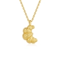 Minimalist S925 sterling silver golden croissant pendant necklace with delicate chain - 925 Silver / Gold