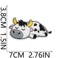 Dettaglio della toppa ricamata a mucca con dimensioni 7 cm di larghezza e 3,8 cm - Stile 12 (7x3.8cm)