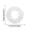White Christmas wreath with fluffy texture and 30cm outer diameter measurement - 30cm / White