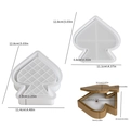 Silikonform-Set für DIY-Harz-Aufbewahrungsbox in Pik-As-Form mit Rautenmuster-Textur - Spaten Herz Kerzenbecher Set (Basis und Deckel)