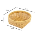 Square hand-woven faux rattan serving basket in natural light yellow finish - W330 Yellow Medium Basket / Top 23cm Height 8cm Base 16cm