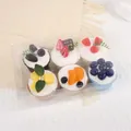 Lot de 6 cupcakes artificiels réalistes avec fruits variés dans une boîte cadeau claire - Boîte de Gâteaux à la Crème (XMB-40)