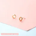 Minimalist 0.6cm small gold bead stud earrings for women with beaded edge design - Hollow Circle