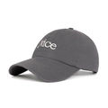 Dark grey baseball cap with white 'Nice' embroidery and curved brim for casual style - Gray
