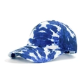 Blue and white tie-dye baseball cap with a classic six-panel design and curved brim - Light Blue and White Tie-Dye