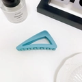 Minimalist light blue matte triangle shark hair claw clip for elegant bun styles - Light Blue