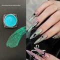 Iridescent nail aurora powder in shade 06 with blue-green and purple shimmer effect - 06# Fairy Powder