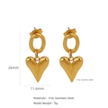 Minimalist gold 316L stainless steel heart-shaped pendant earrings with size measurements - Heart Pendant Style (HE0016G10)