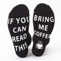 Black cotton grip socks with white 'Bring Me Coffee' text and non-slip bottom - Coffee Theme - Bring Me Coffee