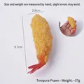 Lifelike golden fried tempura shrimp keychain, 9.7cm resin food model for bag charm - Breaded Tempura Big Shrimp (No Ring)