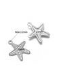 Silver stainless steel starfish pendants for jewelry making with 23mm and 20mm dimensions - 20*23mm Starfish / Steel