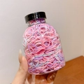 Barattolo con 800 piccoli elastici per capelli color gelatina in rosa, viola e blu - Barattolo / 8# Colori Gelatina Piccolo Ispessito (800 Pezzi)