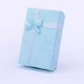 Light blue rectangular gift box with matching ribbon bow for jewelry and festive presents - Blue Gift Box