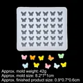 Moule carré en silicone papillon pour résine et chocolat avec 35 petites cavités - 3# (42 Papillons) / Vert foncé