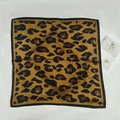 Ginger leopard print square silk scarf with black wide border for versatile styling - Popular Leopard Print Brown Square Scarf / 65