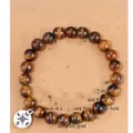 Brown tiger eye bead bracelet with silver compass pendant for graduation gift - Tiger Eye Compass Charm