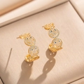 Goldene Smile-Ohrringe mit Kristallen im Schmuckkästchen für trendige Looks - Goldene Smile Face Ohrringe (321)