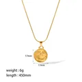 Vue détaillée du pendentif étoile carré de 17mm avec mesures de chaîne de 450mm - Vierge (TN3177-5)