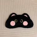 Detail of cute black cat plush pencil case featuring pink cheeks and yellow eyes - 55cm Shell No Filling (With Zipper) / Black