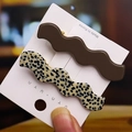 Wavy hair clip set featuring solid brown and leopard print designs on a white card - 4# Wavy Hair Clips Set (Leopard/Brown)