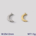 Polished stainless steel moon pendants in gold and silver finish with crater texture - Minimalist Crescent Moon Style / Steel