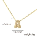 Ciondolo lettera A dorato con zirconi, dimensioni 0,43 x 0,36 pollici e peso 1g - Lettera A (Oro)