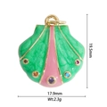 Detailed view of colorful shell pendant with dimensions 19.5mm by 17.9mm and 2.3g weight - DZY-2985 Enamel Shell