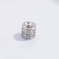S925 Sterling Silber Perle mit Mikro-Zirkonia-Besatz für DIY Schmuckherstellung - Platin Reihenperle Klein 3mm
