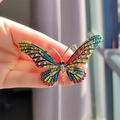 Vintage butterfly brooch featuring colorful crystals and vibrant enamel details - Enamel Rhinestone Yellow Butterfly