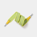 Adjustable yellow-green woven guitar strap for crossbody bags with silver metal swivel hooks - Width 5cm Length 70cm / Yellow Webbing with Silver Buckle