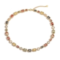 Collier ras du cou doré vintage avec pierres synthétiques colorées de diverses formes - Style Fermoir Mousqueton / Collier en strass arc-en-ciel doré