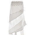 Gonna estiva a pois bianchi da donna con inserti in pizzo e orlo irregolare - L / Bianco