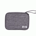 Bolsa de almacenamiento digital de tela gris con iconos y correa de mano resistente - Gris