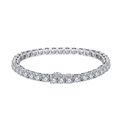 Classic S925 sterling silver tennis bracelet with round clear zirconia in silver finish - Silver 4MM 16.5CM