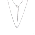 Detailed shot of silver heart pendant with letter D engraving and adjustable chain - Letter D / Steel