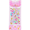 Colorful multi-size round acrylic crystal rhinestone stickers in a pink gift card - Round Mini Colorful Gems / 8.5×21cm