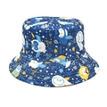 Chapeau bob réversible bleu marine à motifs pingouin et hibou pour protection solaire - M (56-58cm) / Style de Hibou Bleu Foncé (2#)