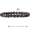 6mm natural labradorite gemstone beaded stretch bracelet with blue fire flash shimmer - Labradorite (FD6834) / 6mm/19cm
