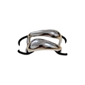 Minimalistischer silberner Ring mit poliertem, organischem Doppelblatt-Design - Silber Glänzend Doppelband
