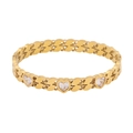 Bracelet en acier inoxydable doré avec cristaux blancs en cœur et design trèfle évidé - Style Cœur Ajouré (6#)