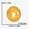 Dettaglio orecchini a cerchio martellati dorati, diametro 30mm con indicazioni di peso e misura - Oro