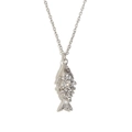 Zilverkleurige ketting met vishanger, fonkelende kristallen en O-ketting voor dames - Zirkonia Koi Ketting-Zilver