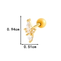 Golden titanium steel stud earring with clear zircon stones measuring 0.94 by 0.51 cm - Gold Geometric Rhombus (0191-8#Gold)