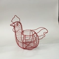 Cesto per uova a forma di gallo in filo di ferro rosso per la cucina creativa - 30*16.5*26cm / Rosso