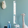 Kinder-Messlatte mit Dino-Motiv aus Segeltuch und Holzrahmen, Skala 10-195cm - Stil 10 (Dinosaurier) / 21*195cm