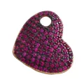 DIY Herzanhänger mit rosa Pavé-Steinen und schwarzer Nickel-Oberflächenveredelung - Rose-Roter Zirkon Herz