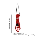 Red glitter Christmas tie with snowman motif for kids, measuring 25cm by 7.8cm - Red Snowman Style